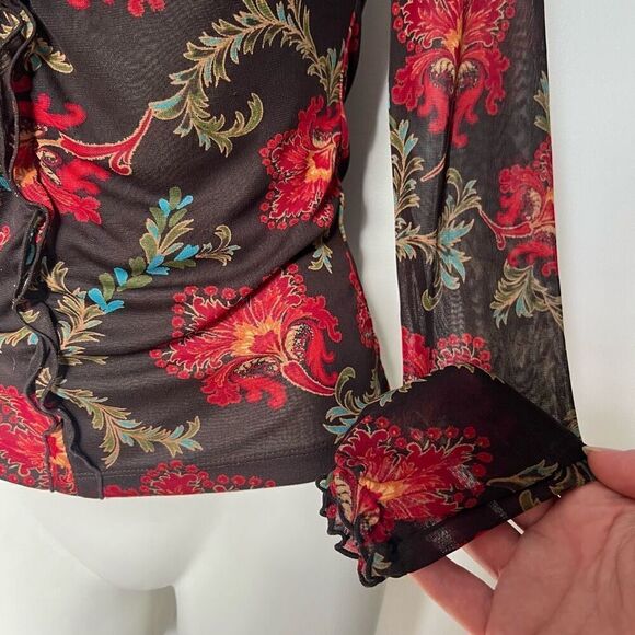 Express Y2K Floral Mesh Long sleeve top - Picture 8 of 10